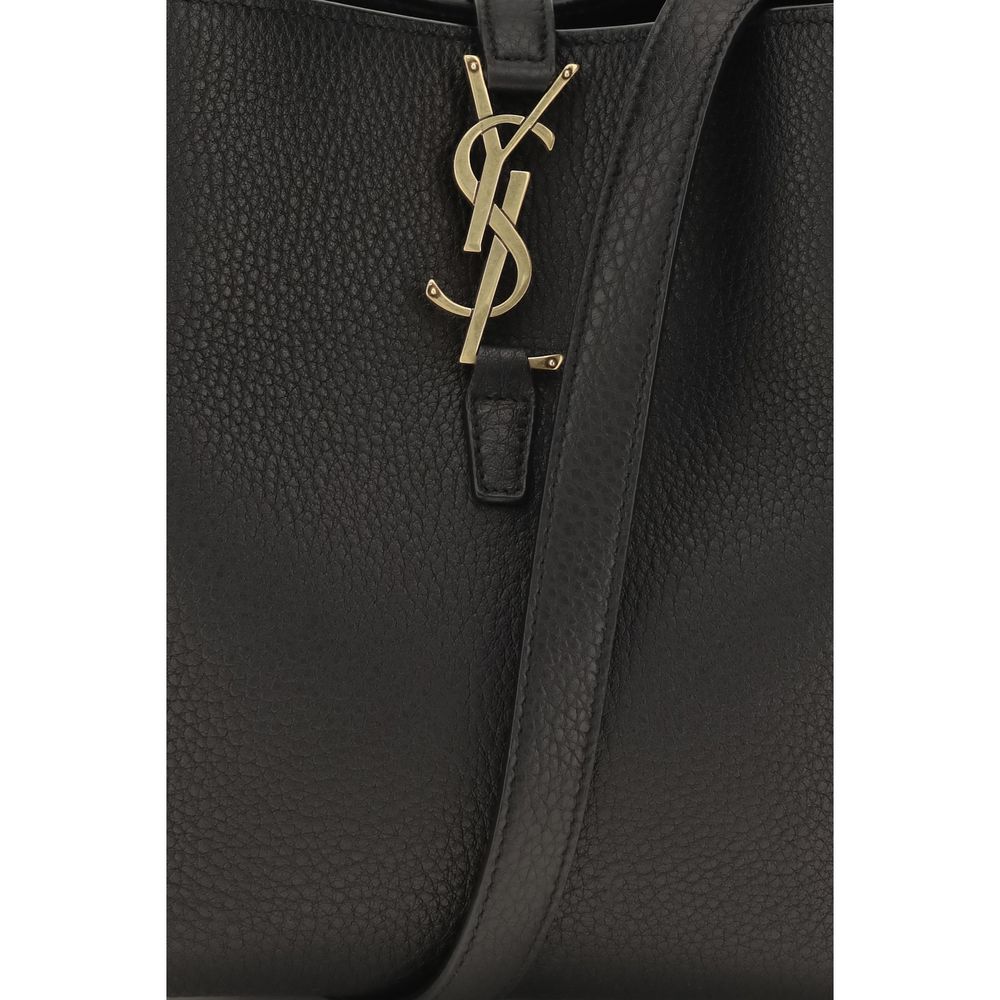 Borsa a secchiello Saint Laurent in pelle di vitello nera Bos Taurus