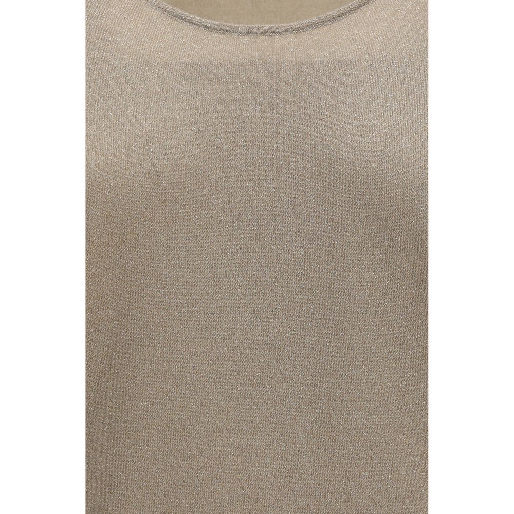Brunello Cucinelli Top Senza Maniche in Cashmere Beige