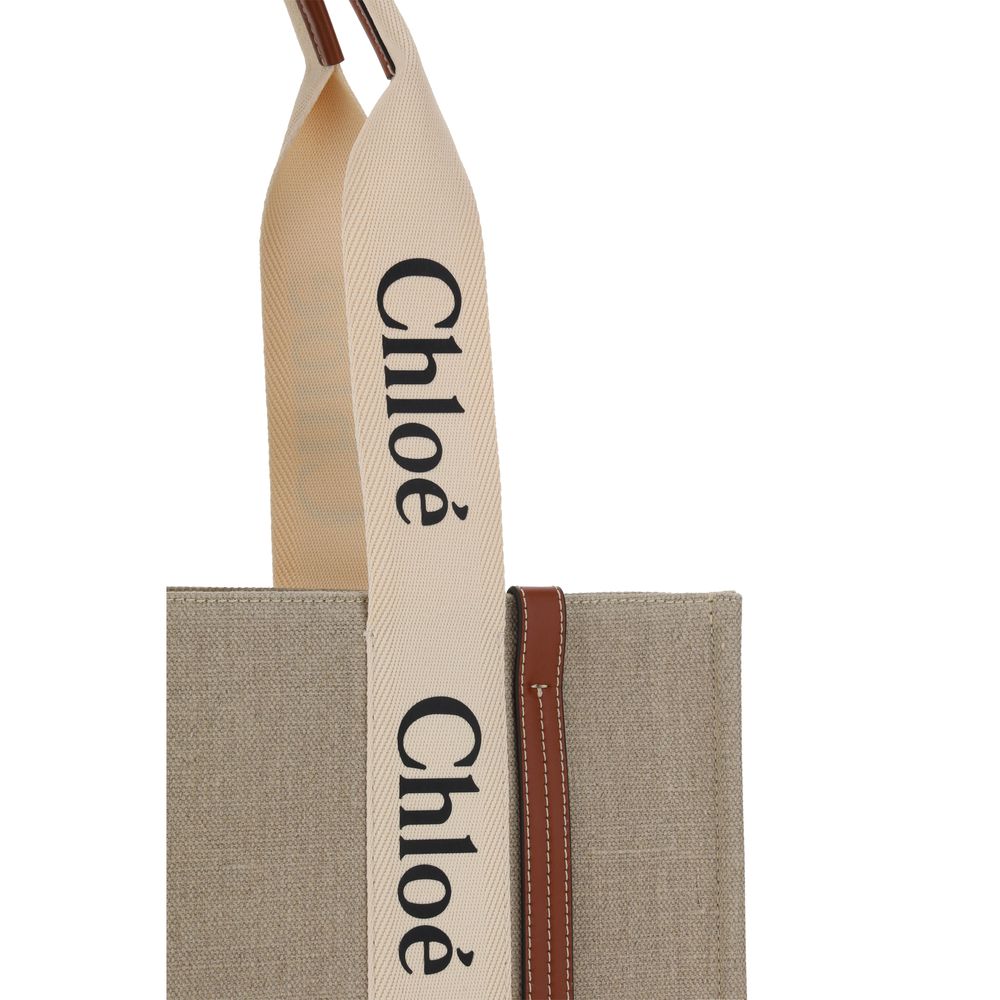 Borsa in lino beige Chloé