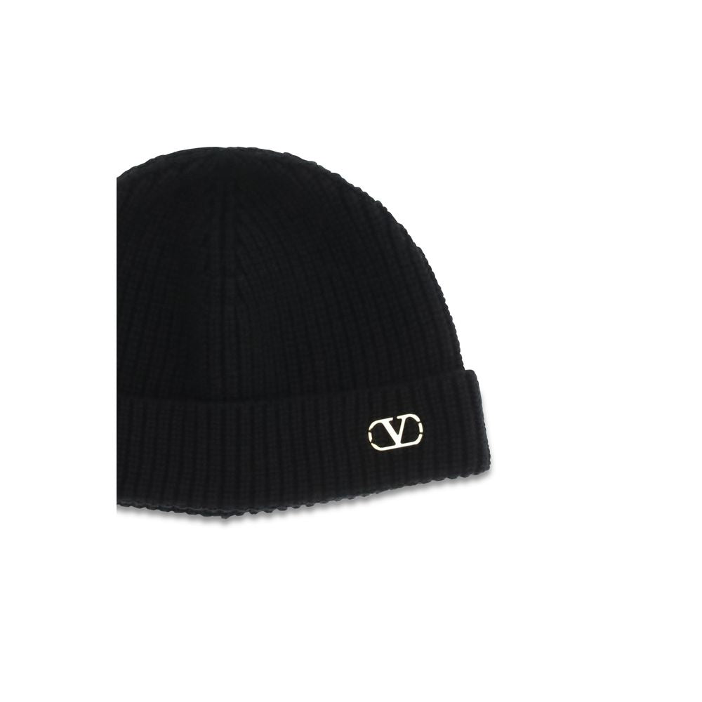 Bonnet Valentino Garavani en cachemire noir