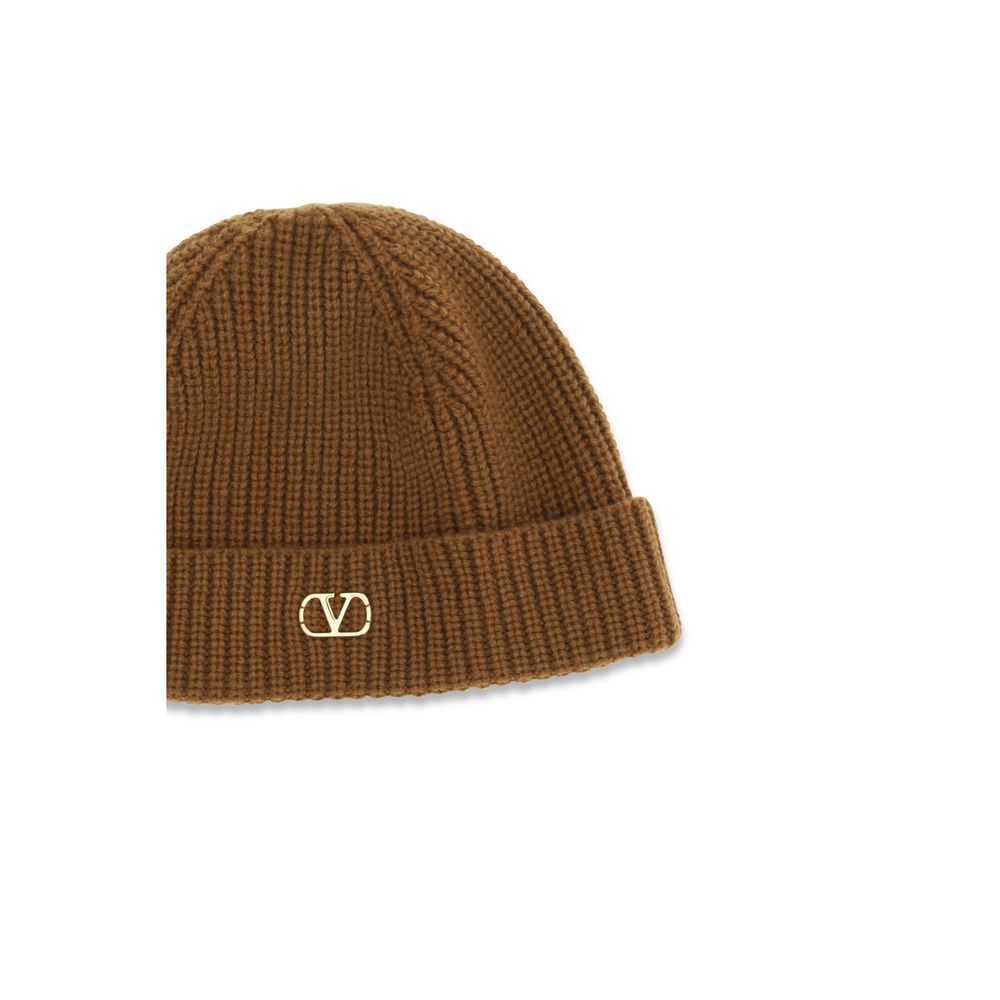 Bonnet Valentino Garavani en cachemire marron