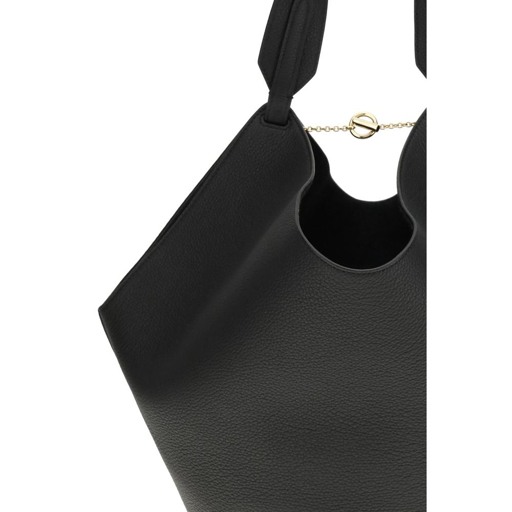 Sac bandoulière Khaite en cuir de veau noir Bos Taurus