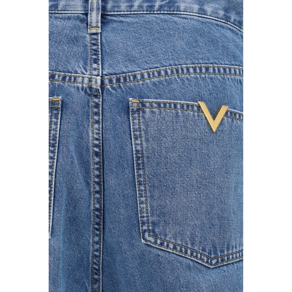 Valentino Garavani Jeans Dritti in Cotone Blu