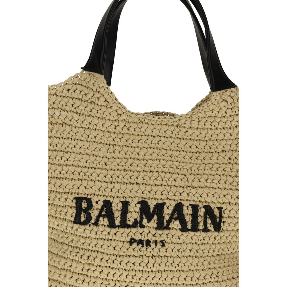 Borsa a spalla Balmain beige in viscosa