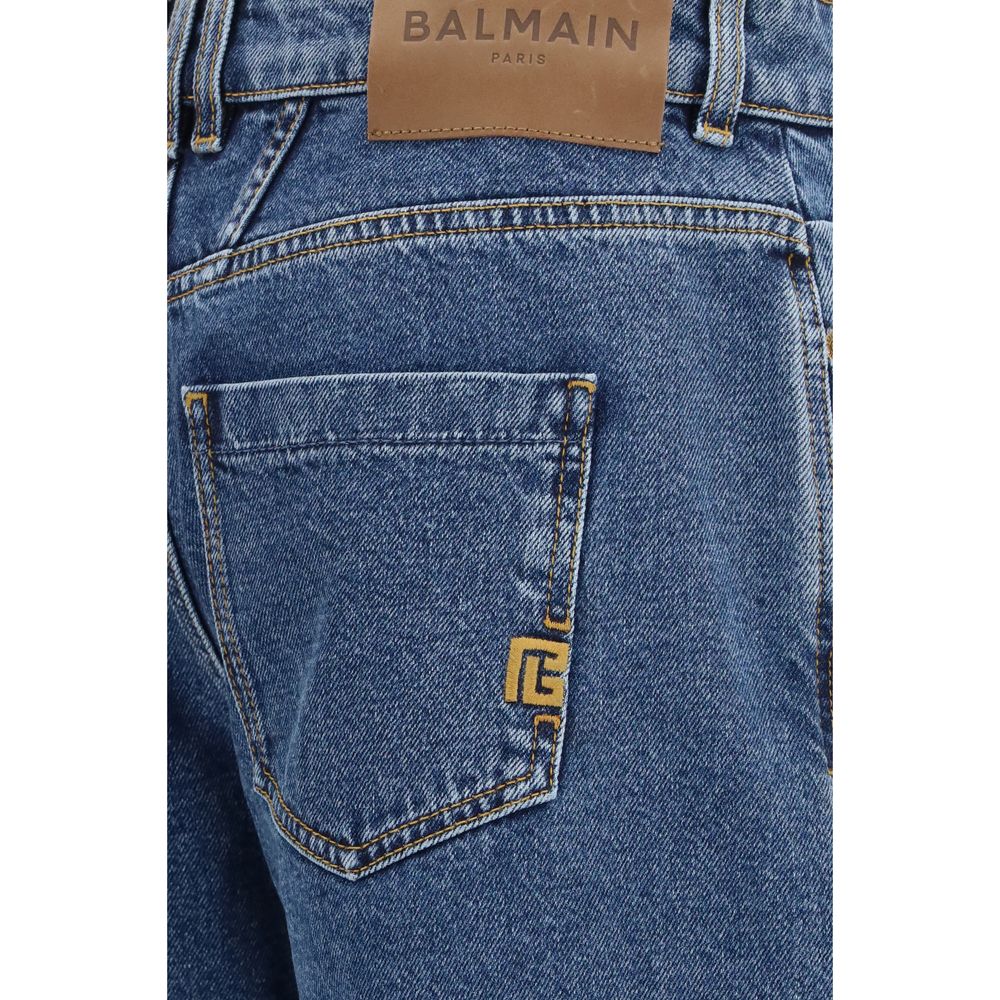 Balmain Jeans in denim di cotone blu