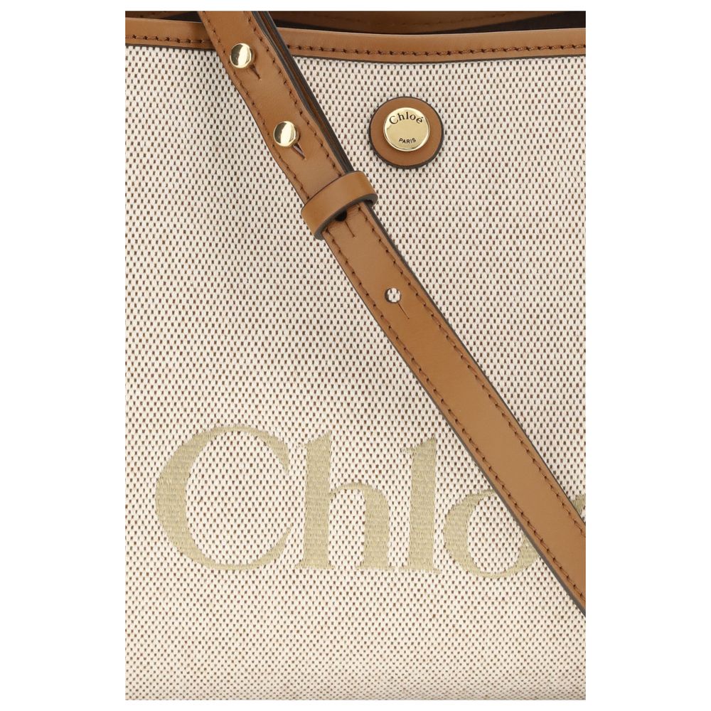 Borsa a tracolla Chloé in tessuto beige