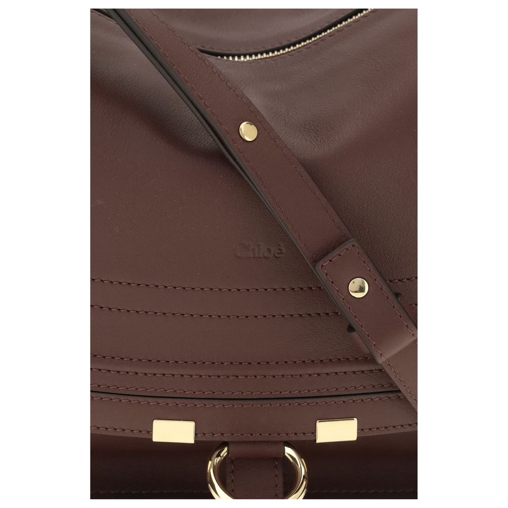 Sac bandoulière Chloé en cuir de veau Bordeaux Bos Taurus