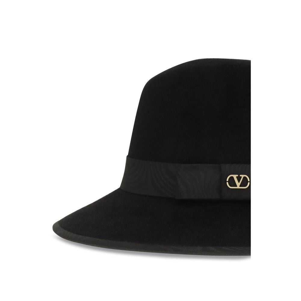 Fedora Valentino Garavani in cotone nero