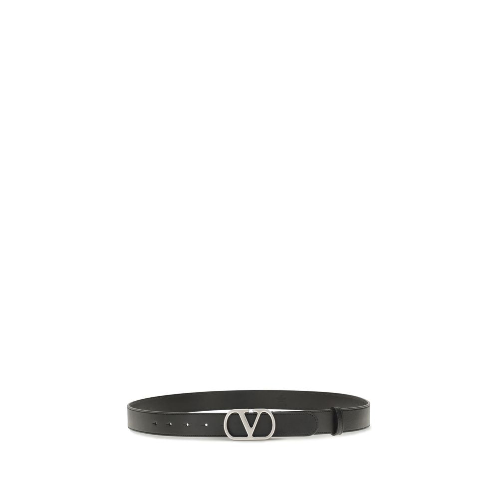 Ceinture Classique Valentino Garavani en Cuir de Veau Noir Bos Taurus