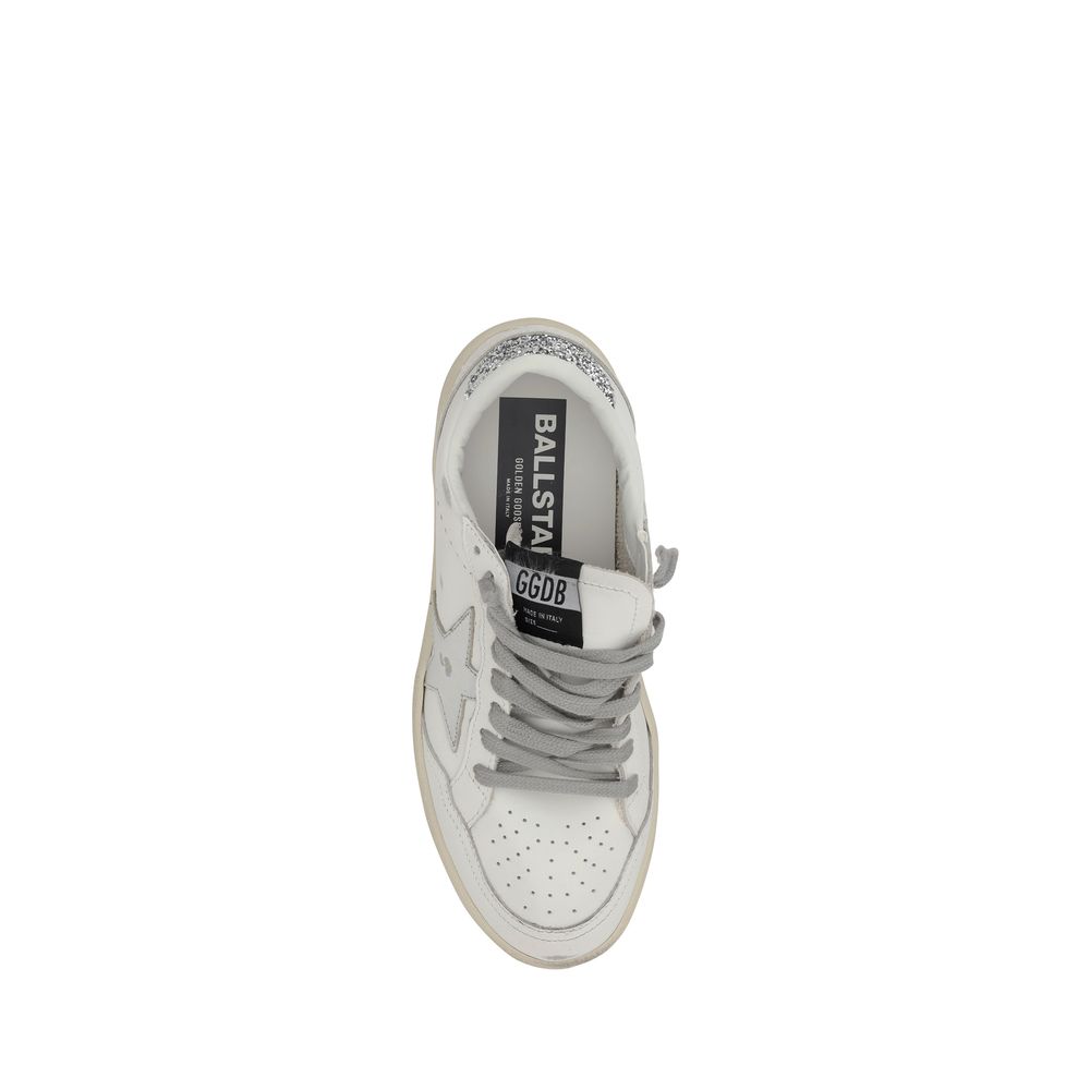 Golden Goose Sneakers basse in pelle di vitello argentata Bos Taurus