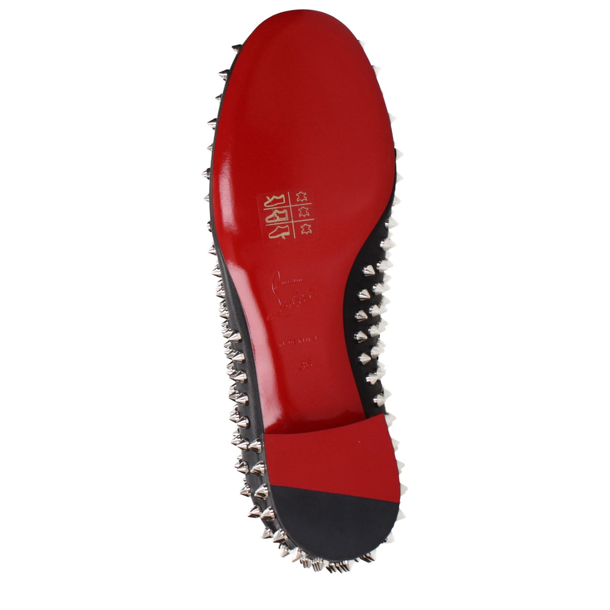 Mocassins à enfiler en cuir noir Christian Louboutin