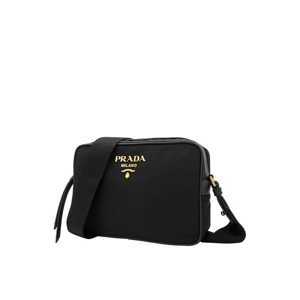 Borsa a tracolla Prada in nylon nero