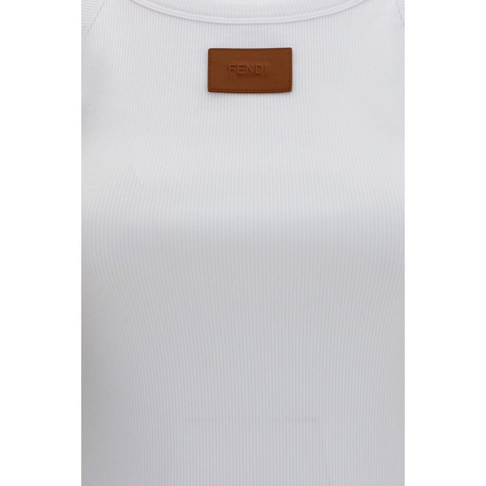 T-shirt sans manches Fendi en coton blanc
