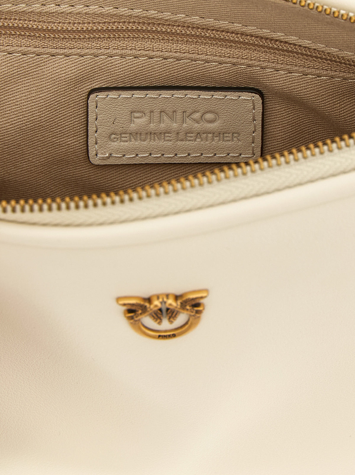Borsa a tracolla PINKO in pelle di capra bianca