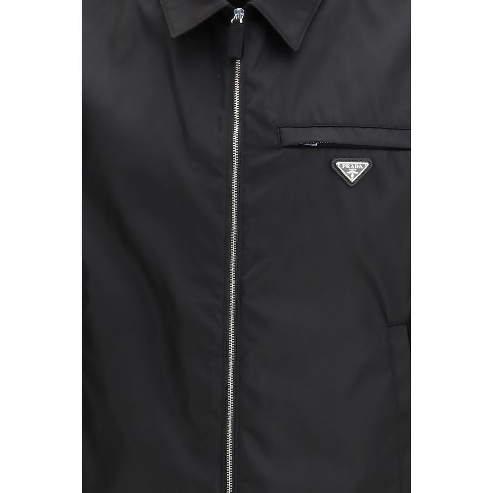 Veste longue Prada en polyamide recyclé noir