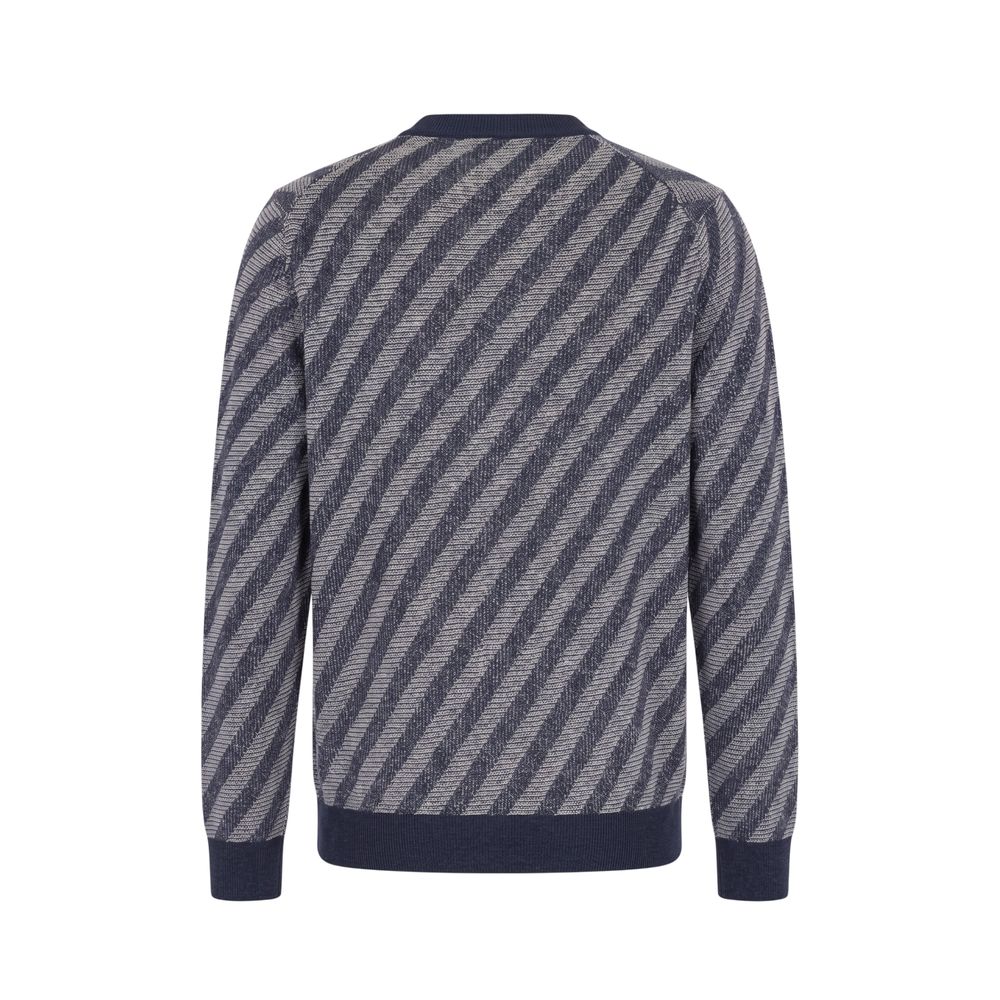 Cardigan Malo in Lino Blu da Uomo