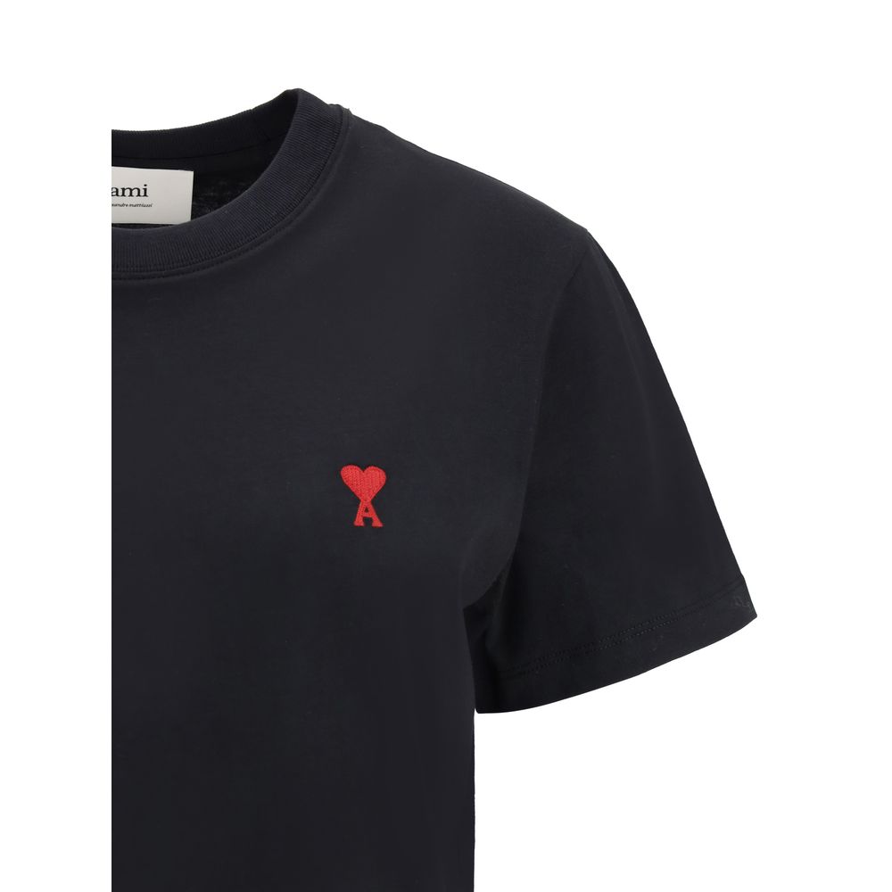 T-shirt nera in cotone Ami Paris