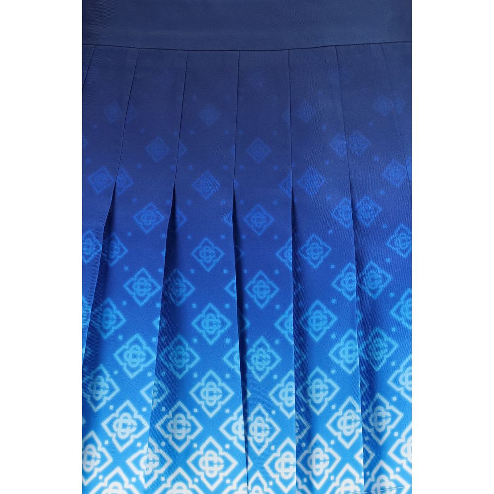 Mini-jupe en soie bleue Casablanca