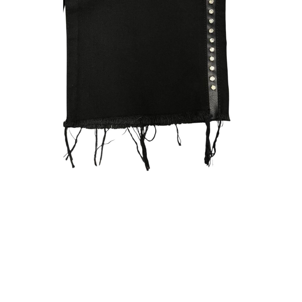 Philipp Plein Pantaloni Neri da Donna in Cotone