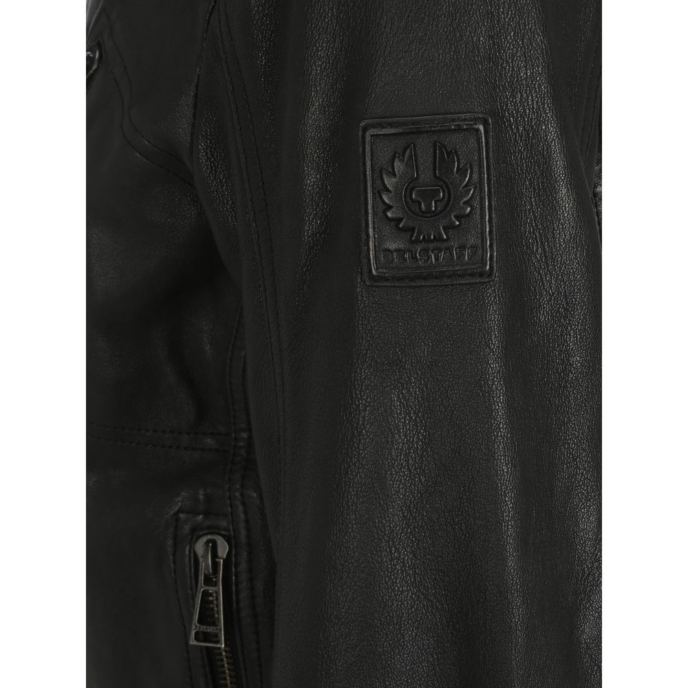 Blouson en cuir Belstaff noir agneau Ovis Aries