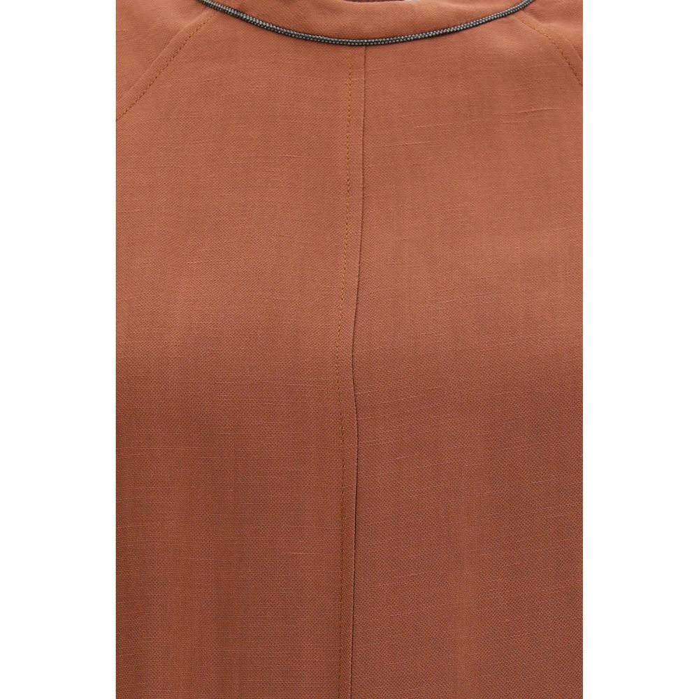 Robe décontractée Brunello Cucinelli marron en viscose