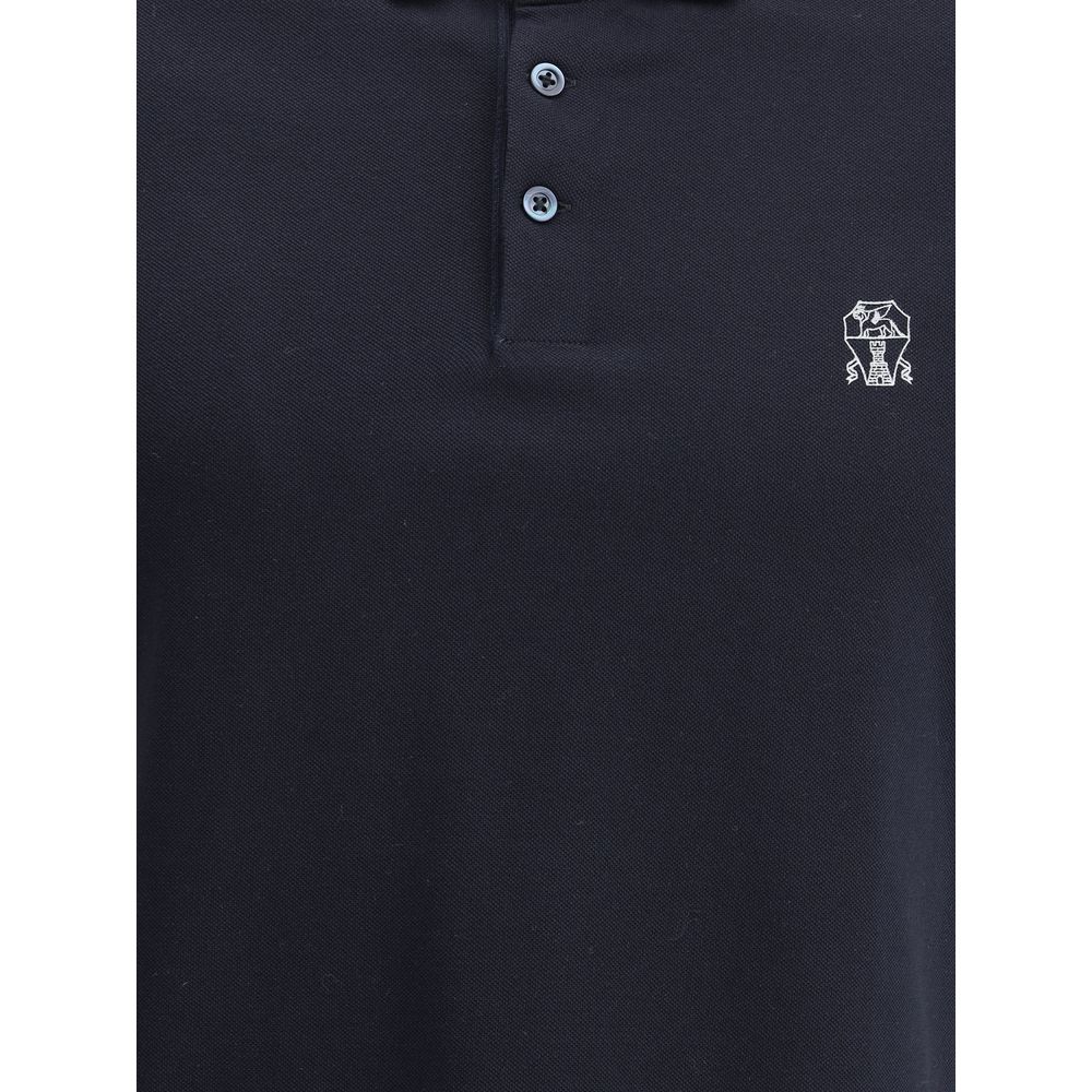 Brunello Cucinelli Polo en coton bleu