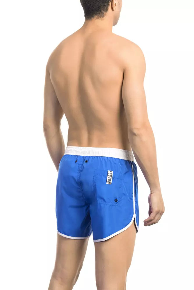 Short de bain homme en polyester bleu Bikkembergs
