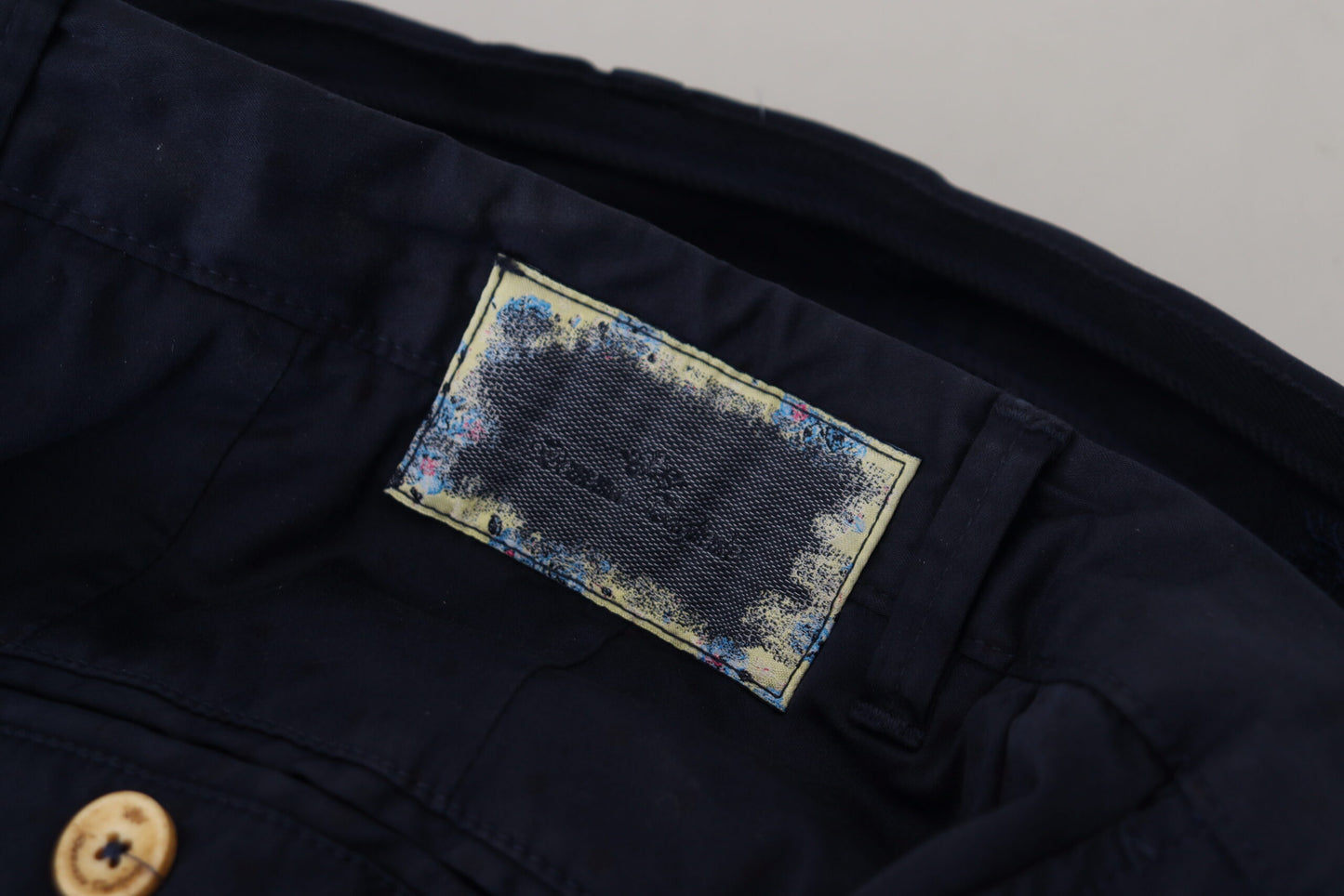Domenico Tagliente Pantaloni Skinny da Uomo in Cotone Blu Scuro