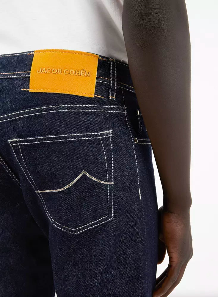Jean en coton bleu Jacob Cohen pour homme avec une coupe droite