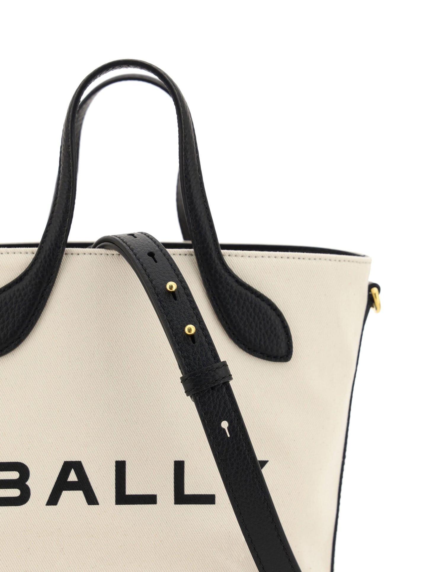 Borsa a secchiello Bally in pelle bianca e nera