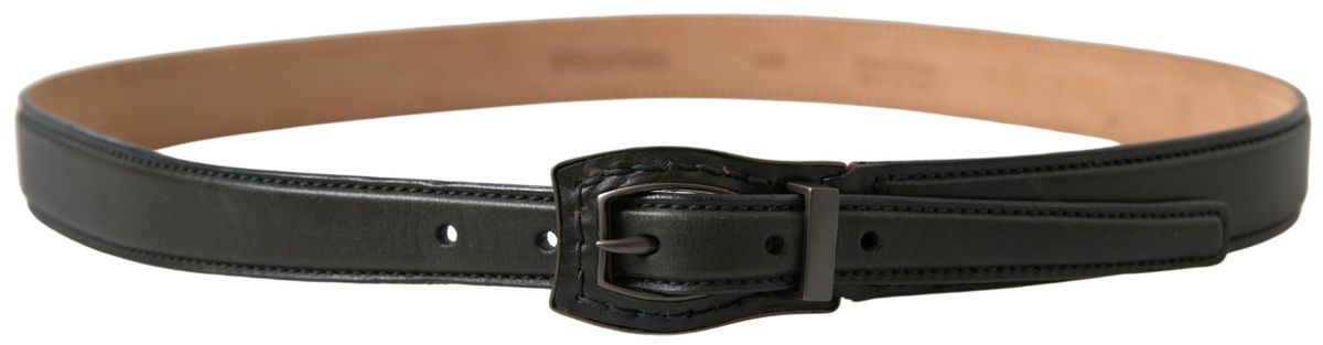 Cintura Ermanno Scervino in pelle nera con fibbia in metallo