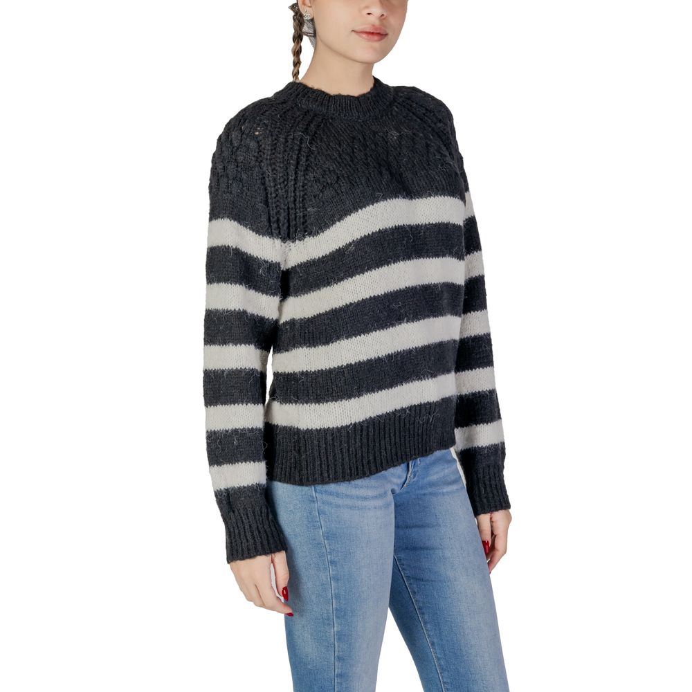 Sweat-shirt en polyester recyclé noir et blanc uniquement