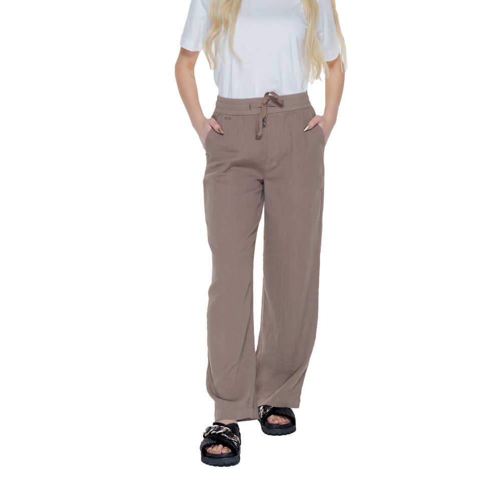 Pantalon décontracté en coton marron Street One