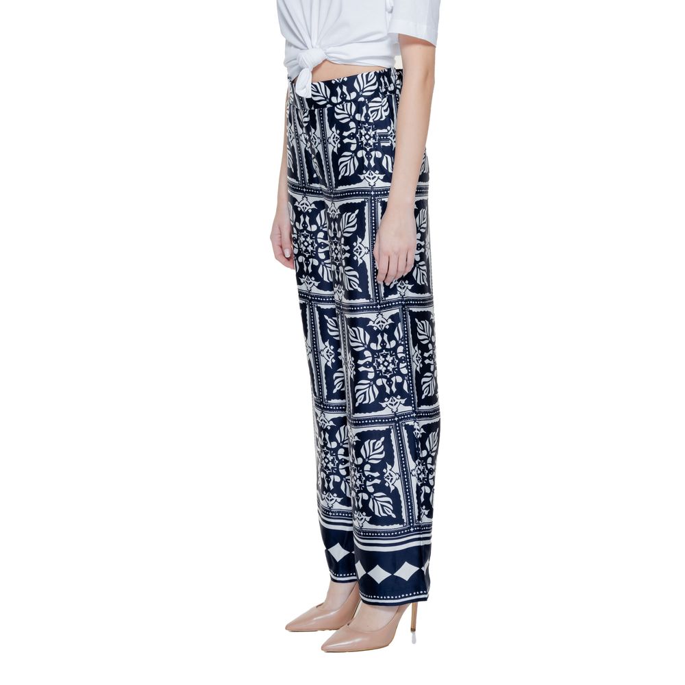 Pantaloni casual in viscosa blu Street One