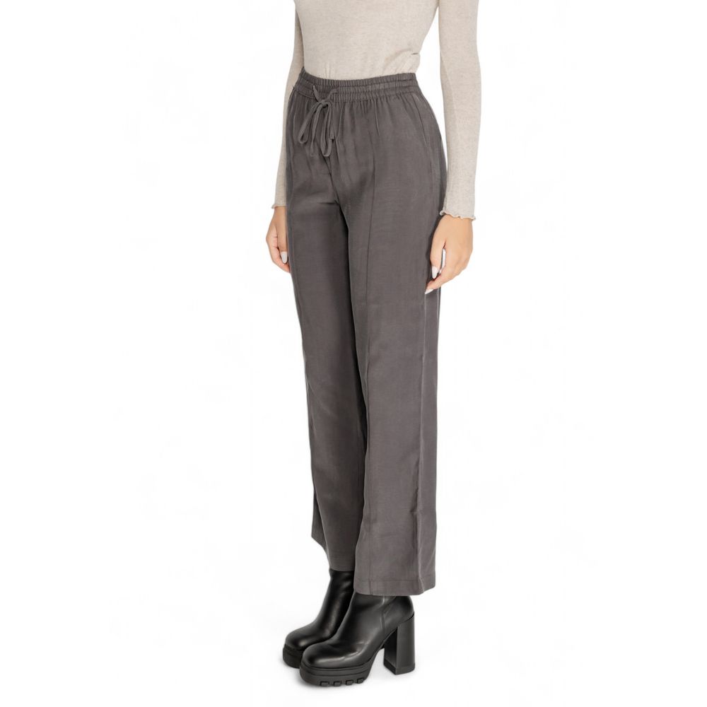 Pantaloni casual in viscosa grigia Jacqueline De Yong