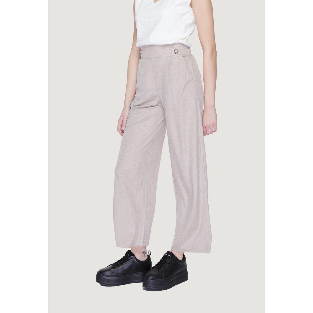 Pantaloni casual in viscosa grigia Jacqueline De Yong