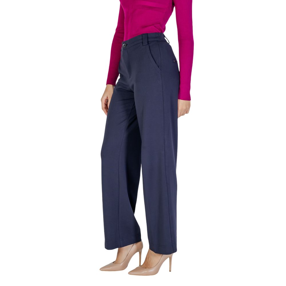 Pantaloni casual in viscosa blu Street One