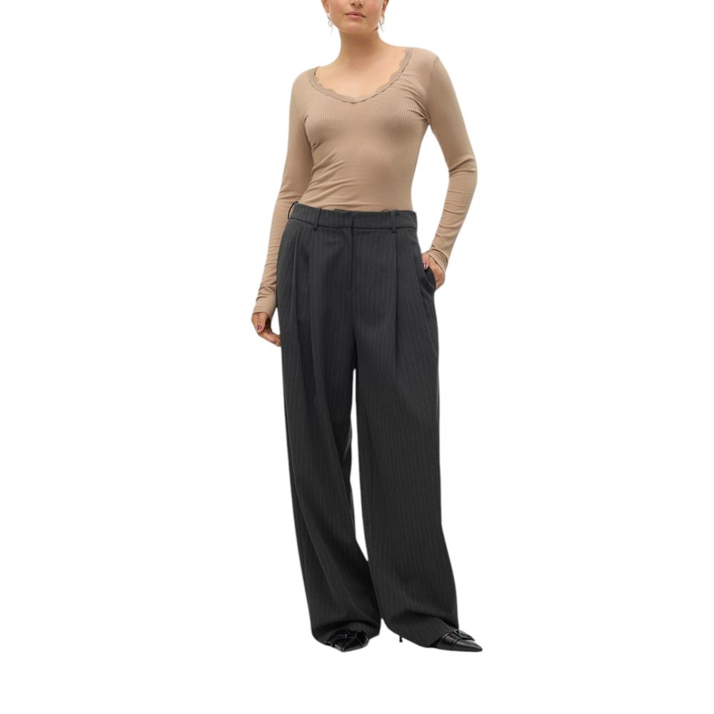 Pantaloni casual in poliestere grigio Vero Moda