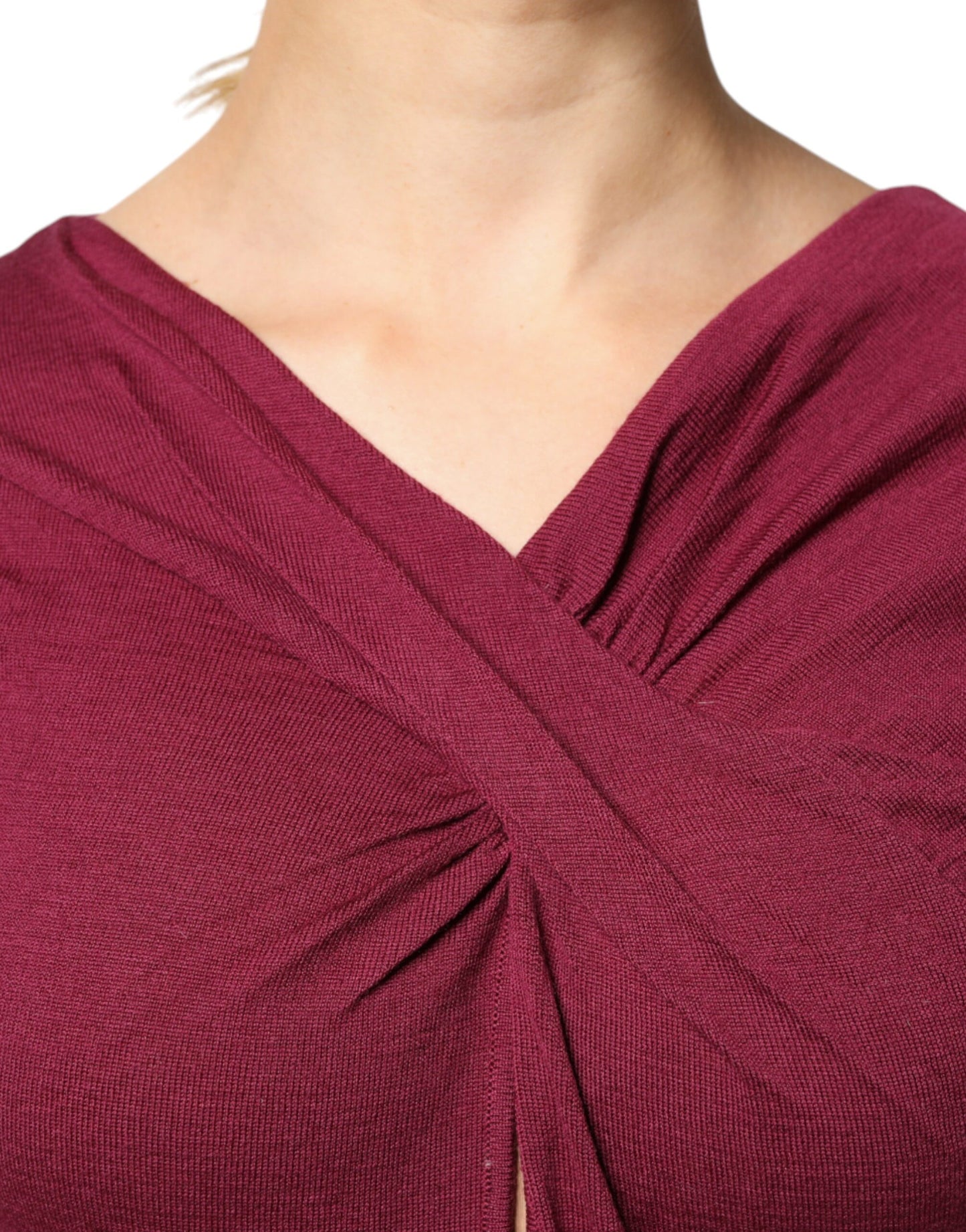 Maglione Roberto Cavalli bordeaux con motivo a buco della serratura