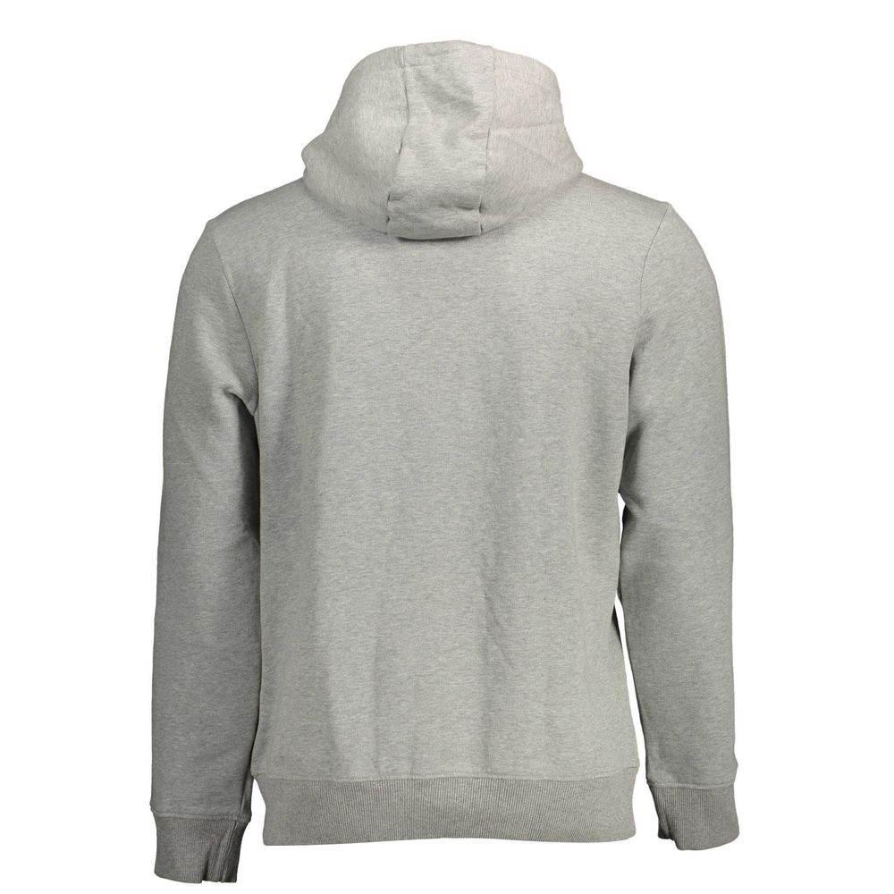 Felpa con cappuccio da uomo in cotone grigio Napapijri