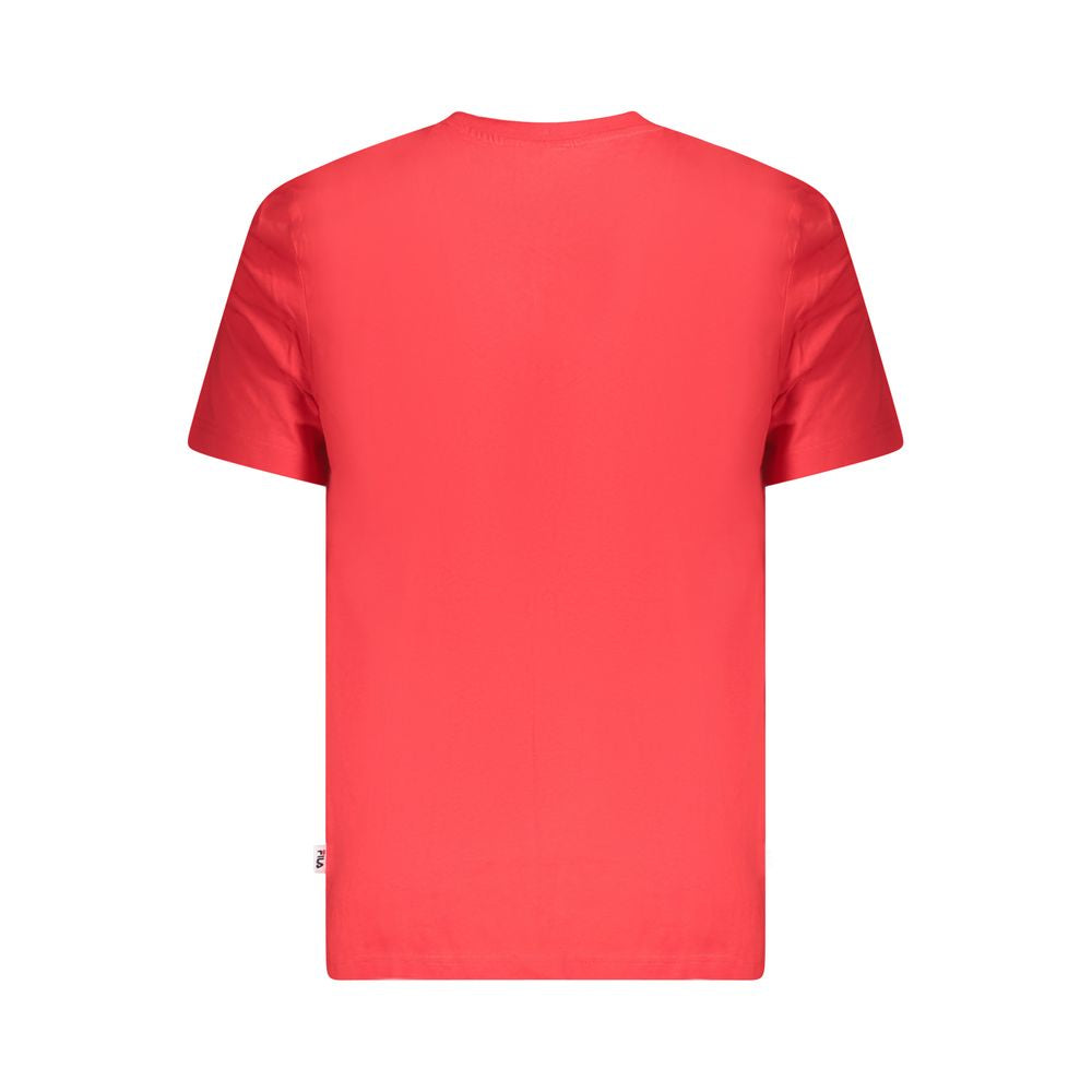 Maglietta da uomo in cotone rosso Fila