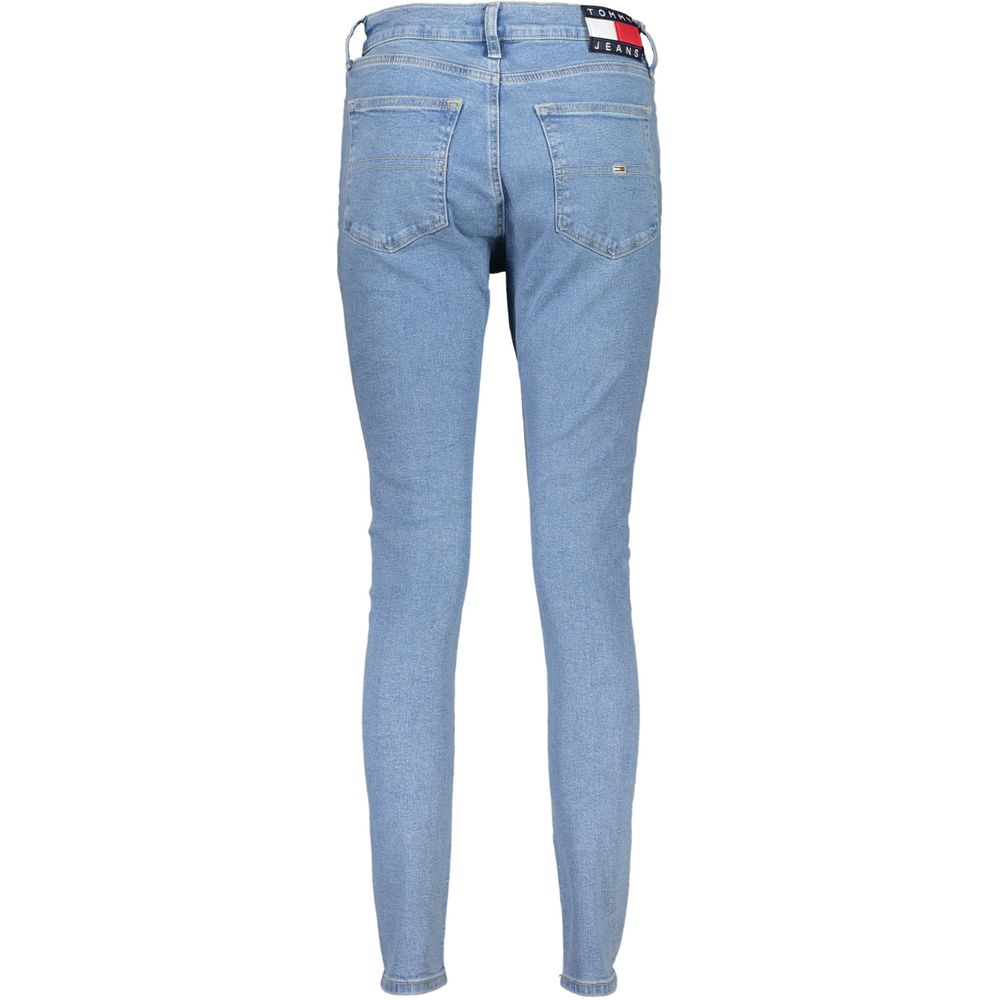 Jeans da donna in cotone azzurro Tommy Hilfiger
