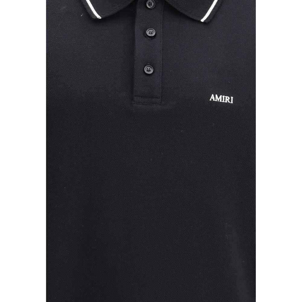 T-shirt polo en coton noir Amiri