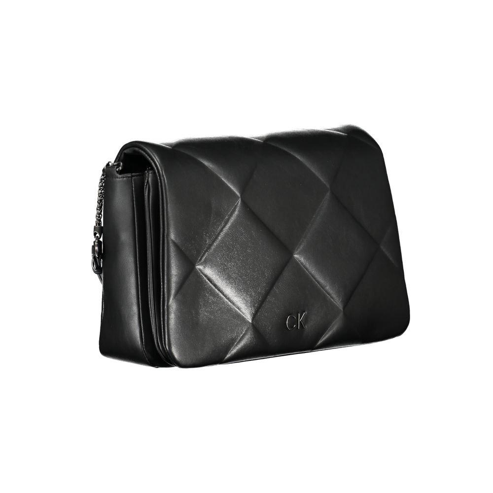 Borsa a tracolla da donna Calvin Klein in poliestere nero