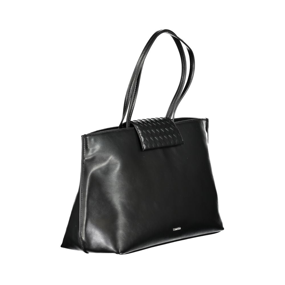 Borsa a mano da donna Calvin Klein in poliestere nero