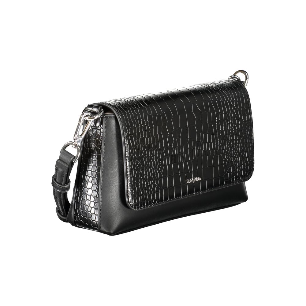 Borsa a mano da donna Calvin Klein in poliuretano nero
