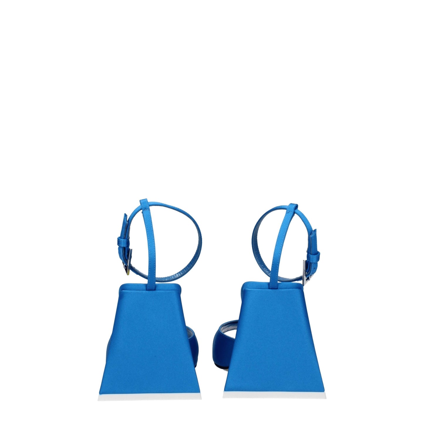 Sandali con tacco a spillo in raso blu The Attico