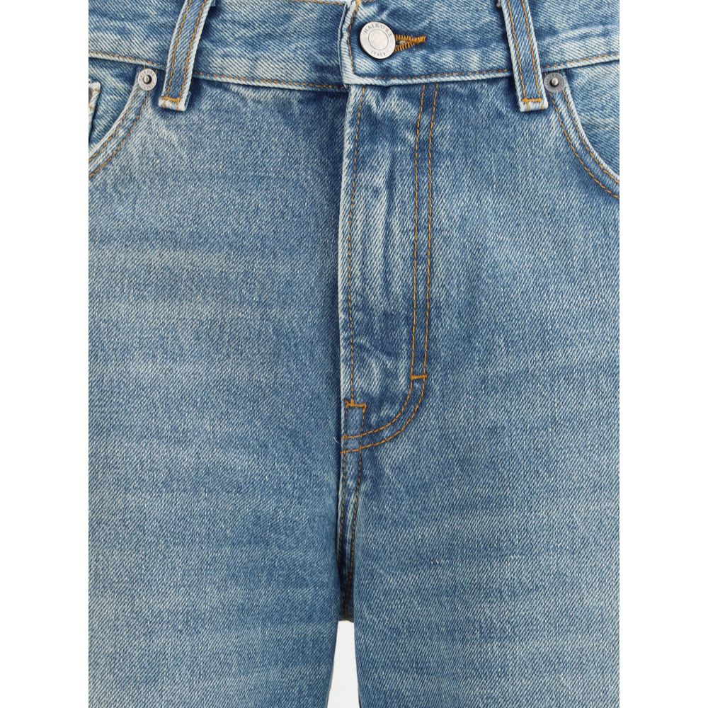 Jeans svasati in cotone blu Haikure