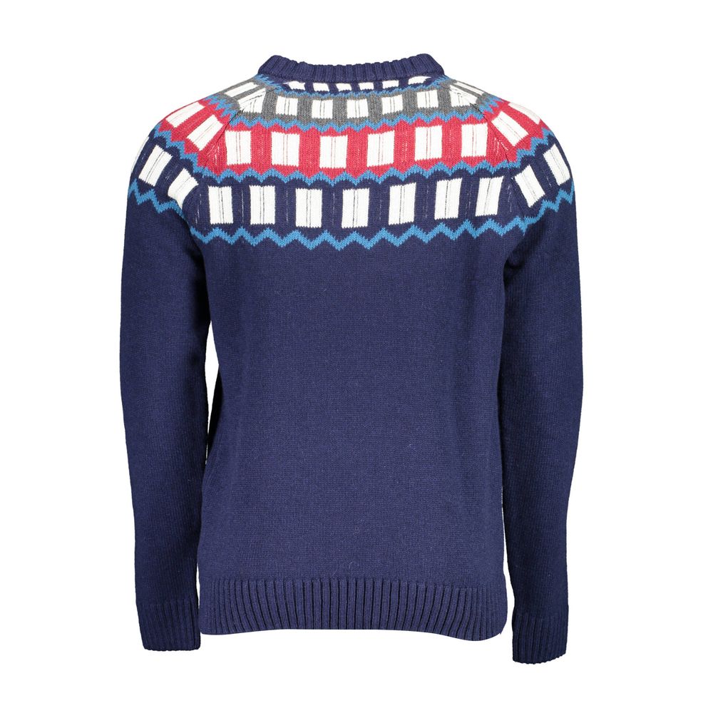 Maglione da uomo in lana blu Gant