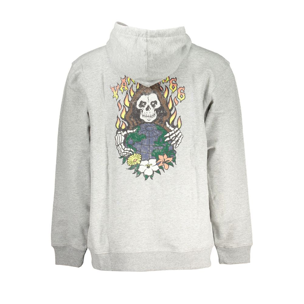 Felpa con cappuccio da uomo in cotone grigio Vans